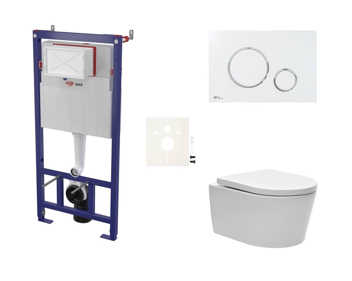 Cenově zvýhodněný závěsný WC set SAT do lehkých stěn / předstěnová montáž+ WC SAT Brevis SIKOSSBR70K SAT