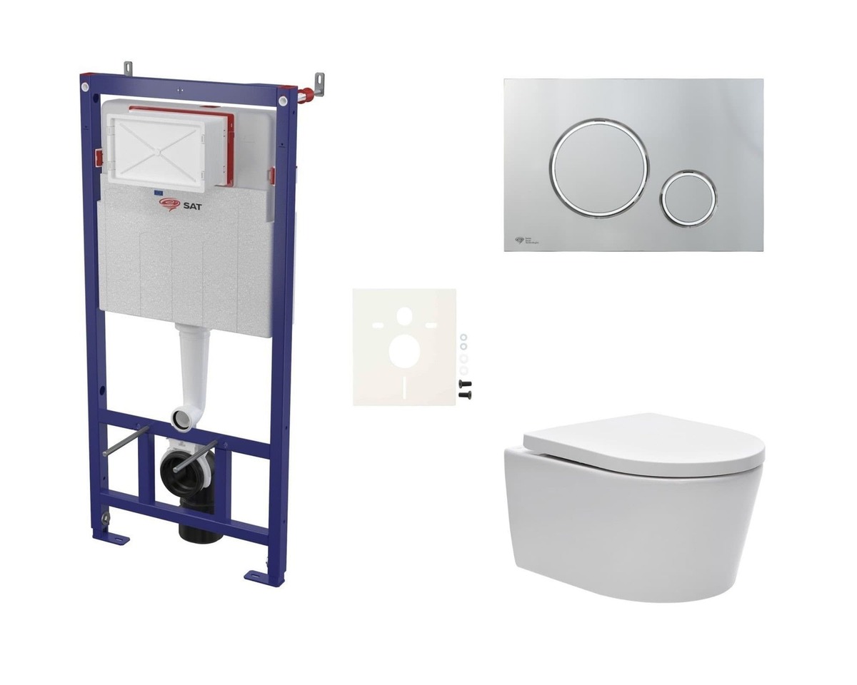 Cenově zvýhodněný závěsný WC set SAT do lehkých stěn / předstěnová montáž+ WC SAT Brevis SIKOSSBR71K SAT