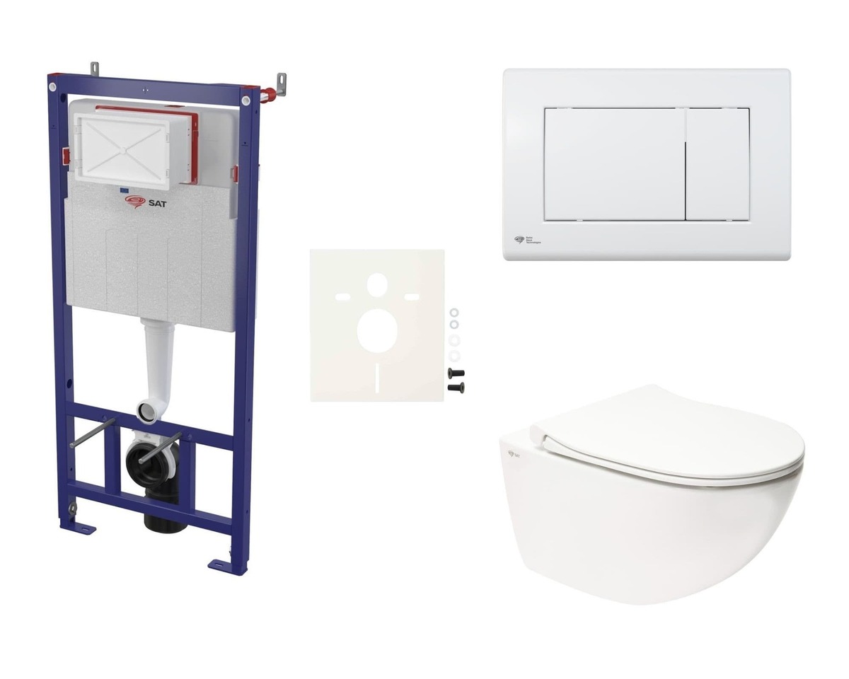 Cenově zvýhodněný závěsný WC set SAT do lehkých stěn / předstěnová montáž+ WC SAT Infinitio SIKOSSINF20K NO BRAND