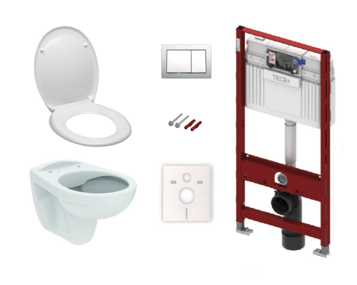 Cenově zvýhodněný závěsný WC set TECE do lehkých stěn / předstěnová montáž+ WC S-Line S-line Pro KMPLSIKOTSCR Tece