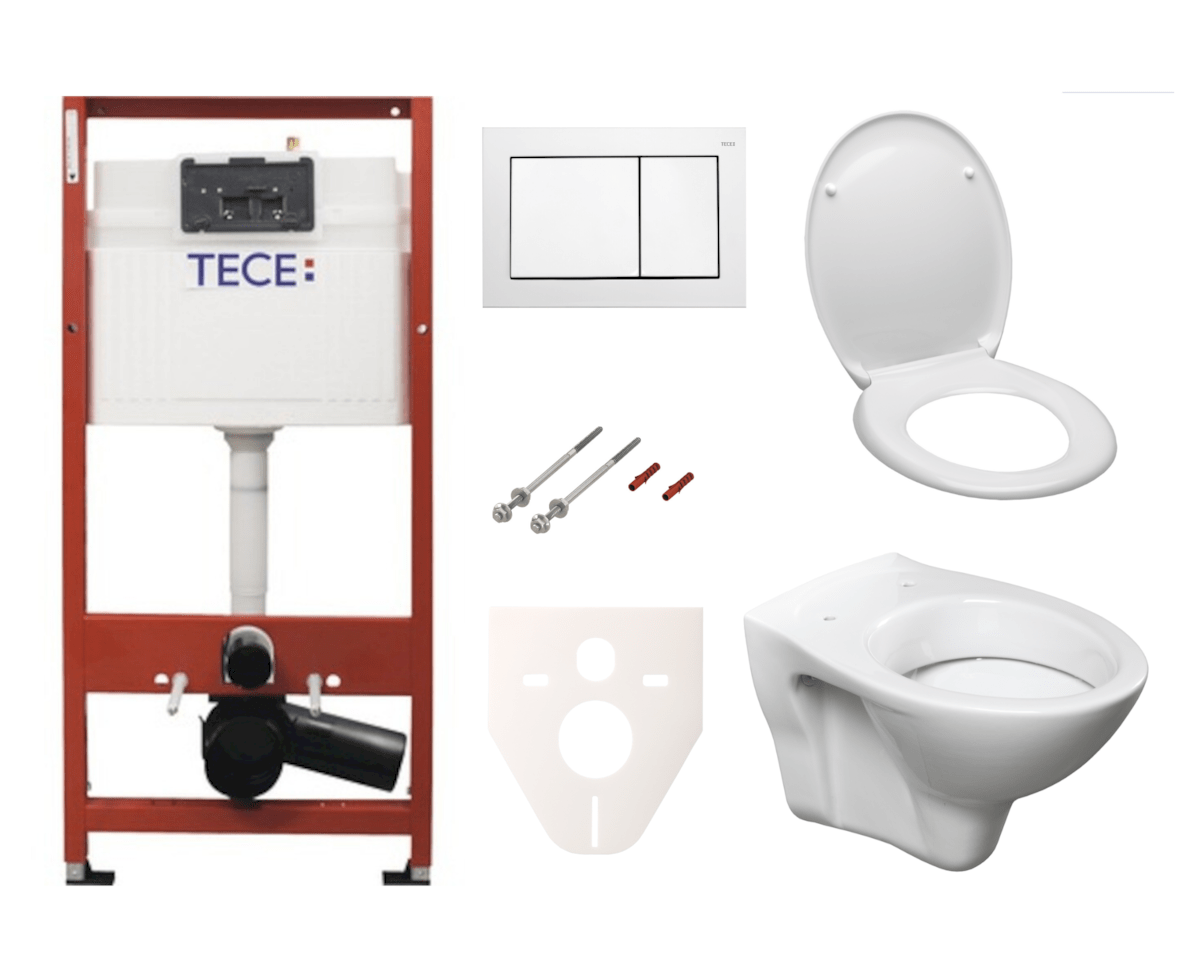 Cenově zvýhodněný závěsný WC set TECE do lehkých stěn / předstěnová montáž+ WC S-Line S-line Pro SIKOTSD0 Tece