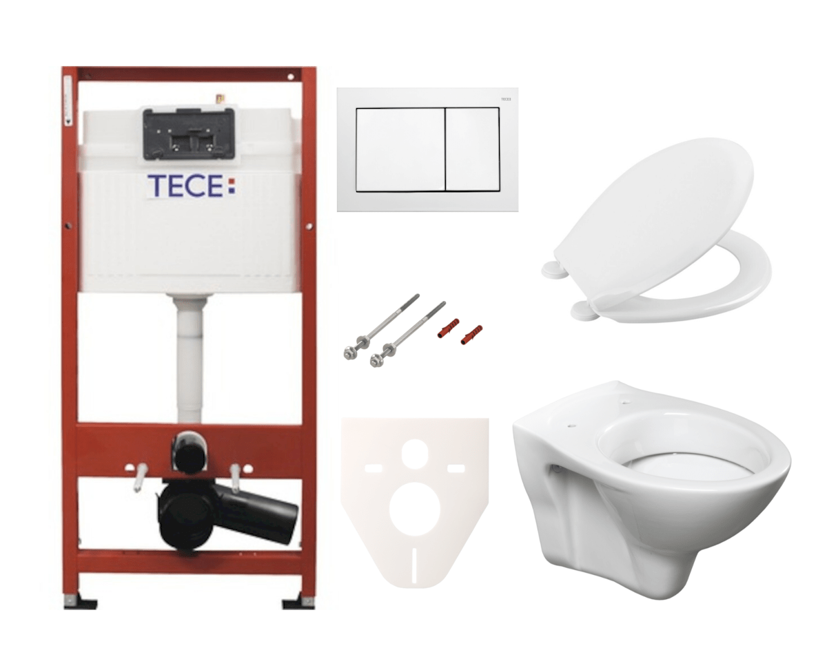 Cenově zvýhodněný závěsný WC set TECE do lehkých stěn / předstěnová montáž+ WC S-Line S-line Pro SIKOTSR0 Tece