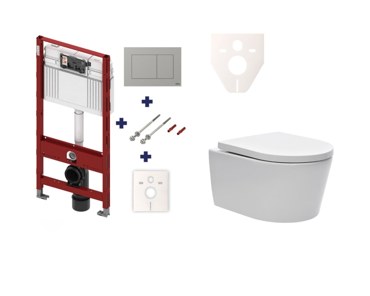 Cenově zvýhodněný závěsný WC set TECE do lehkých stěn / předstěnová montáž+ WC SAT Brevis SIKOTS2W0 SAT
