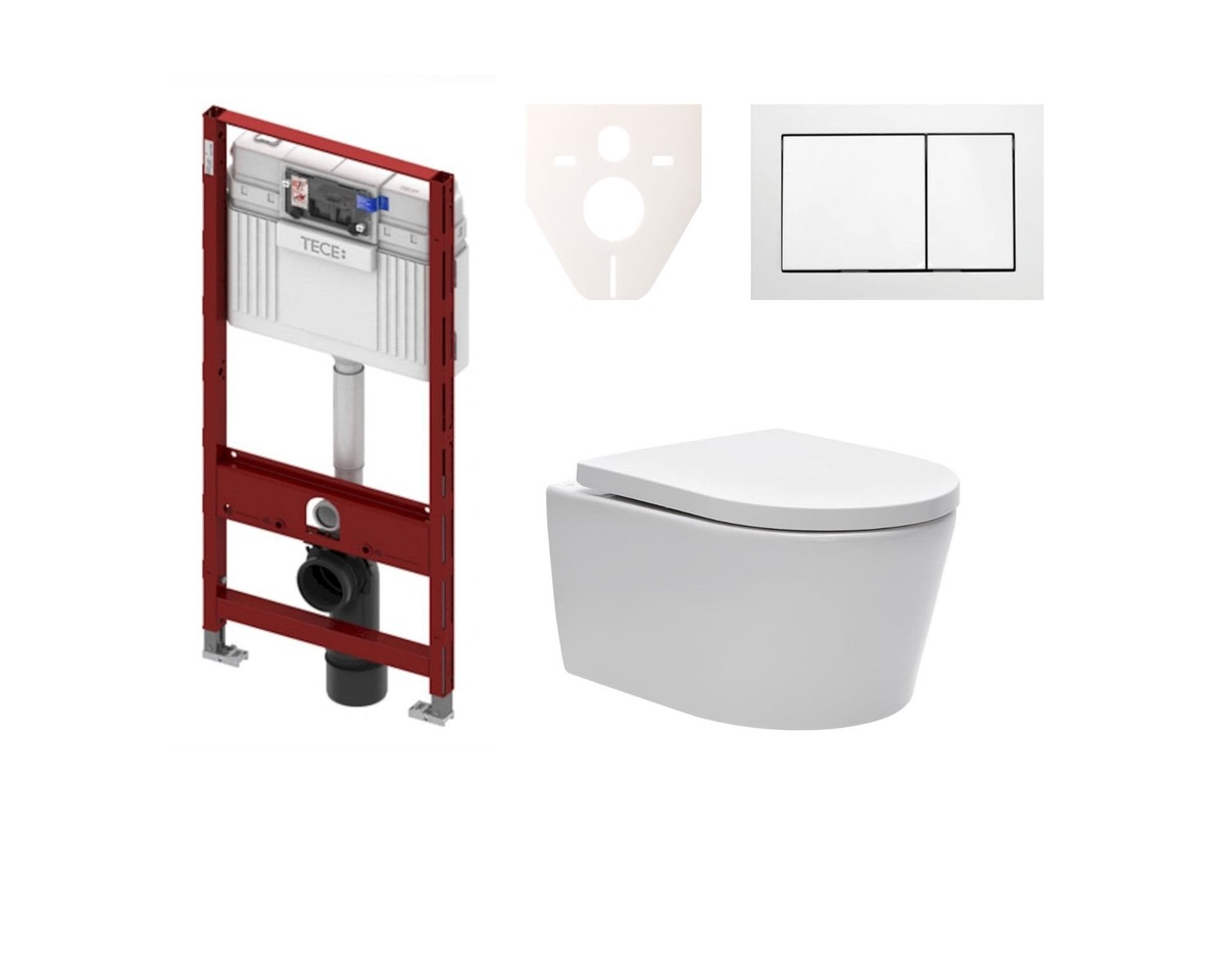 Cenově zvýhodněný závěsný WC set TECE do lehkých stěn / předstěnová montáž+ WC SAT Brevis SIKOTS3W1 SAT