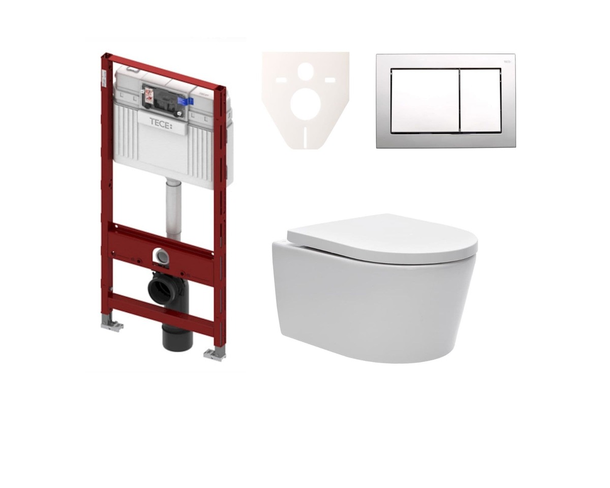 Cenově zvýhodněný závěsný WC set TECE do lehkých stěn / předstěnová montáž+ WC SAT Brevis SIKOTS3W2 SAT