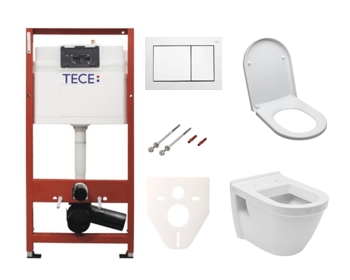 Cenově zvýhodněný závěsný WC set TECE do lehkých stěn / předstěnová montáž+ WC Vitra S50 SIKOTSV0 Tece