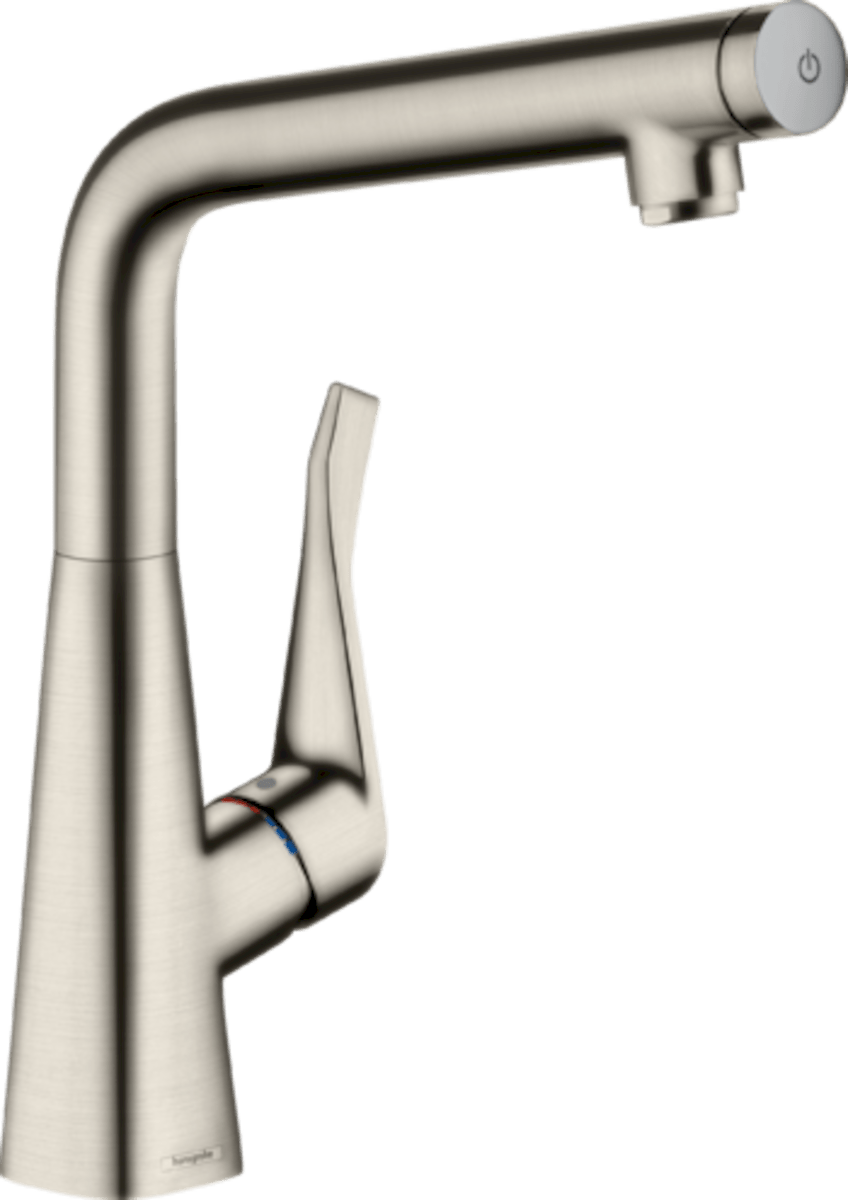 Dřezová baterie Hansgrohe Metris Select M71 s otočným raménkem vzhled nerezu 14883800 Hansgrohe