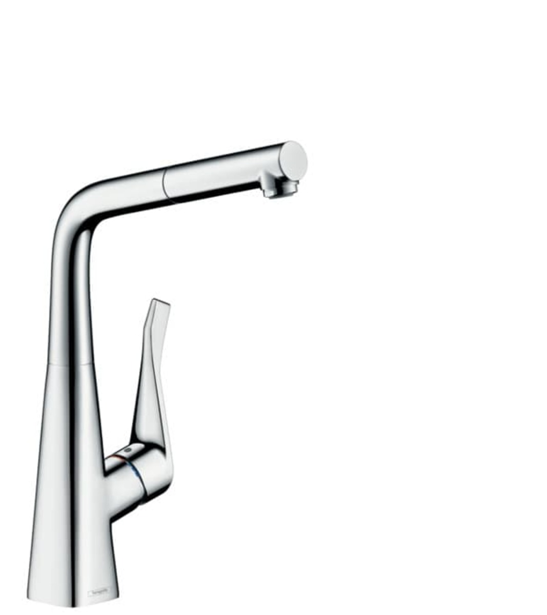 Dřezová baterie Hansgrohe Metris s vytahovací sprškou chrom 73828000 Hansgrohe