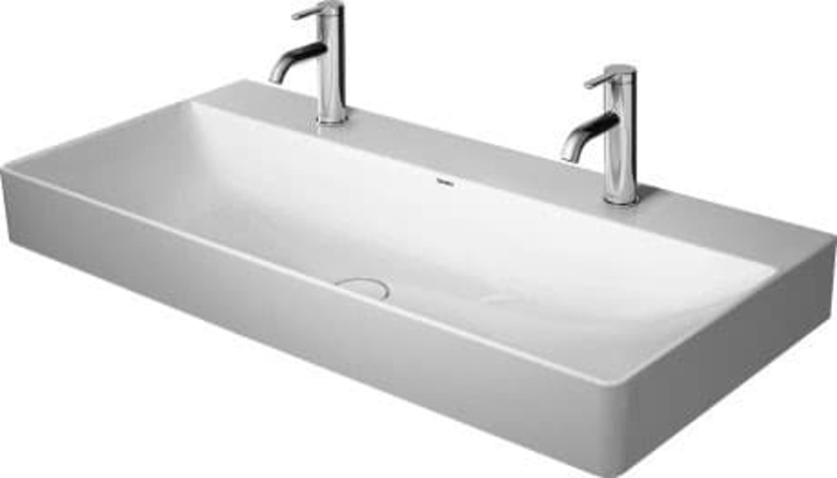 Dvojumyvadlo Duravit DuraSquare 100x47 cm dva otvory pro baterii 2353100043 Duravit