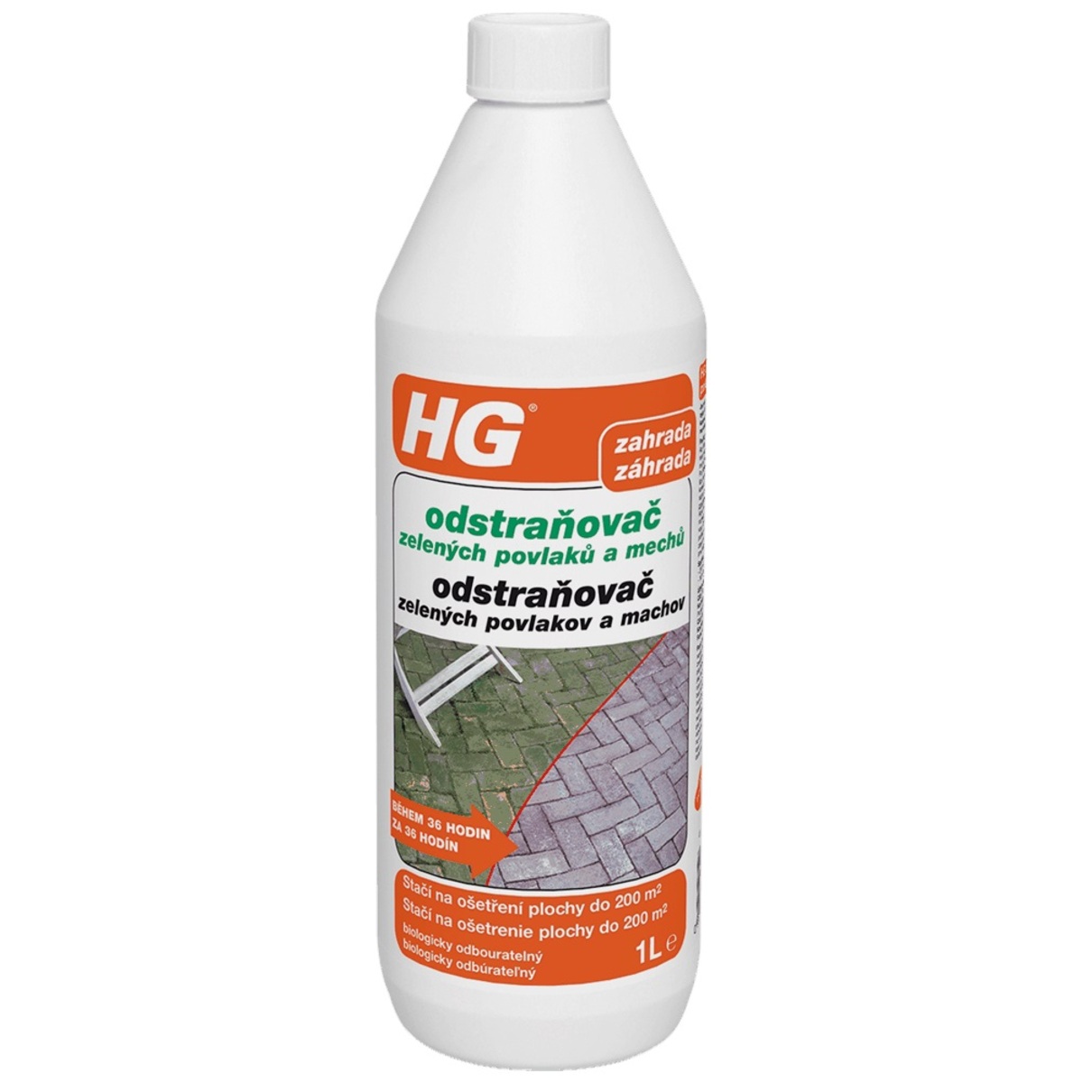 HG odstraňovač zelených povlaků a mechů – koncentrát HGOZPM HG