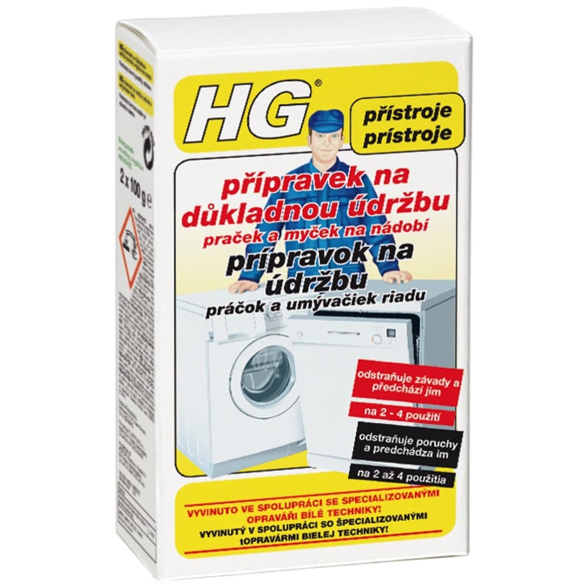 HG přípravek na důkladnou údržbu praček a myček na nádobí HGPDUPM HG