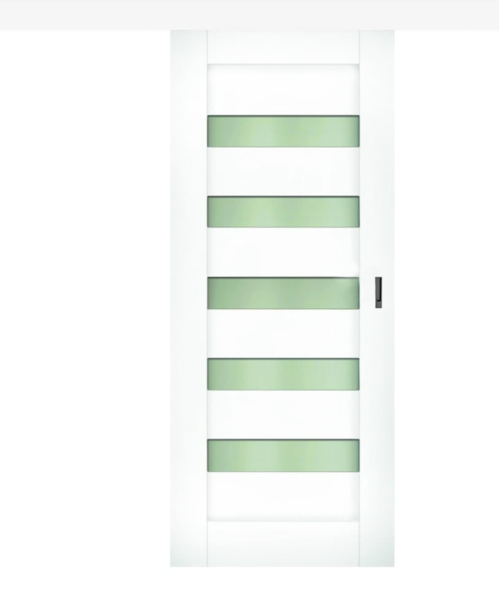 Interiérové dveře Naturel Accra posuvné 80 cm bílé ACCRACPLB80PO + posuvný posuvný systém Naturel