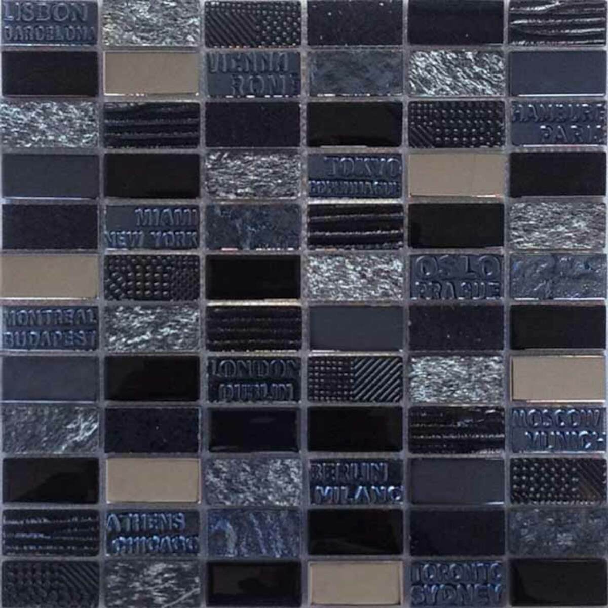 Mozaika Mosavit City negro 30x30 cm mat / lesk MOSCITYNE Mosavit