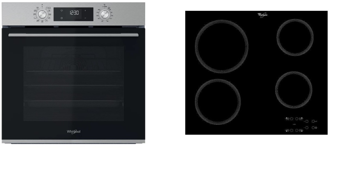 Set spotřebičů Whirlpool trouba OMK58CU1SX + sklokeramická deska AKT8090NE Whirlpool