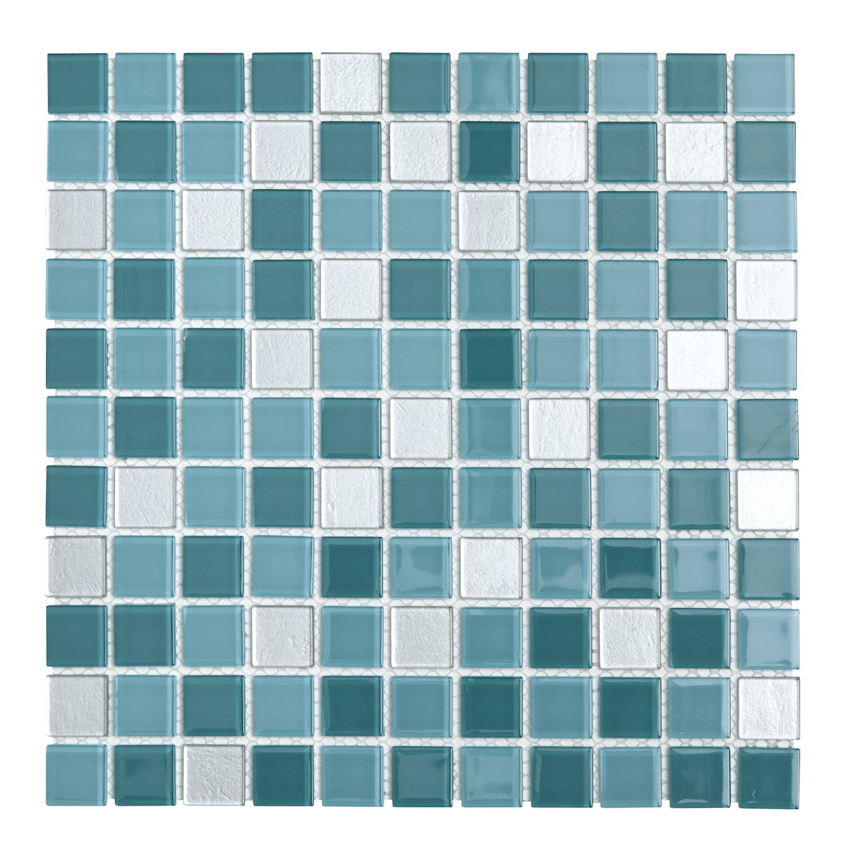 Skleněná mozaika Premium Mosaic tyrkysová 30x30 cm lesk MOS25MIX12 Premium Mosaic