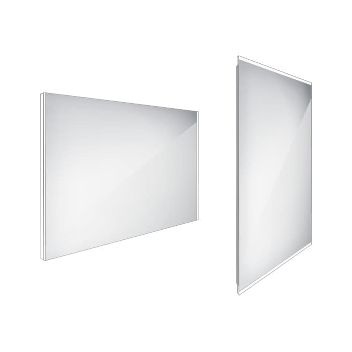 Zrcadlo bez vypínače Nimco 70x100 cm hliník ZP 9004 Nimco
