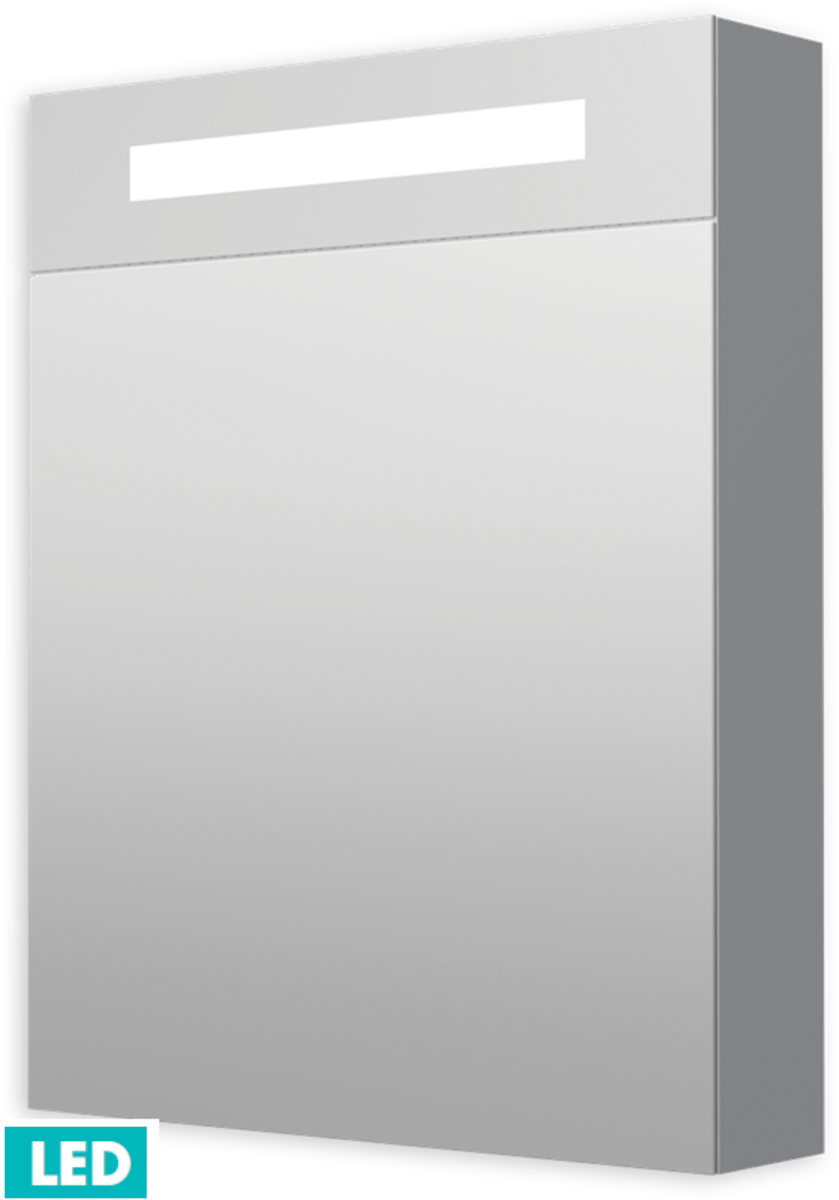 Zrcadlová skříňka s osvětlením Naturel Iluxit 60x75 cm MDF šedostříbrná GALZS60LED Naturel