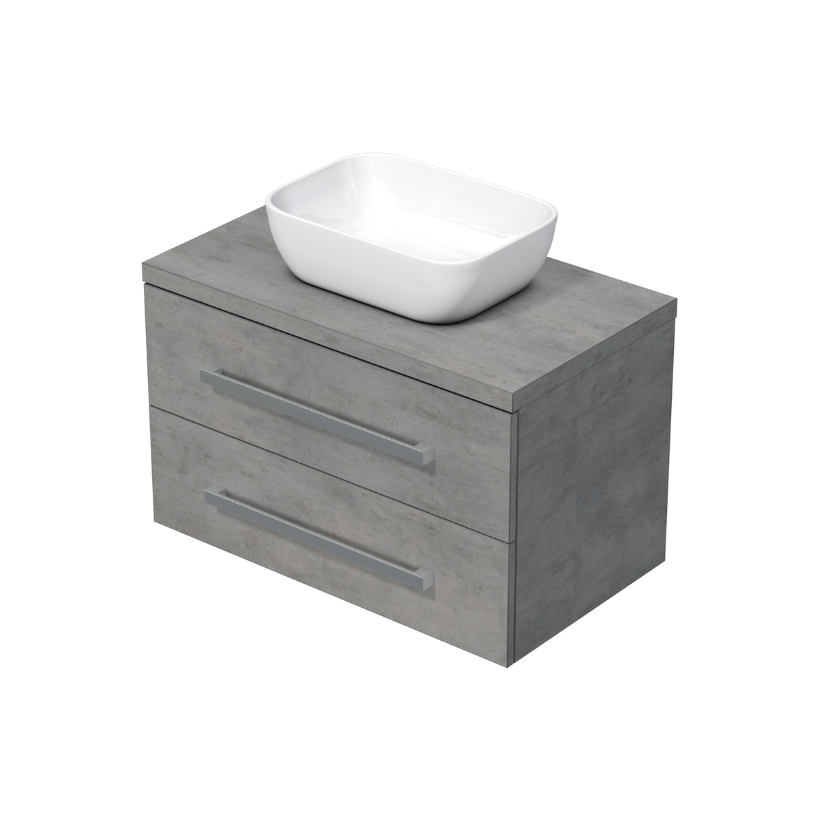 Koupelnová skříňka krycí deskou Naturel Cube Way 80x53x46 cm beton mat CUBE46803BE45 Naturel