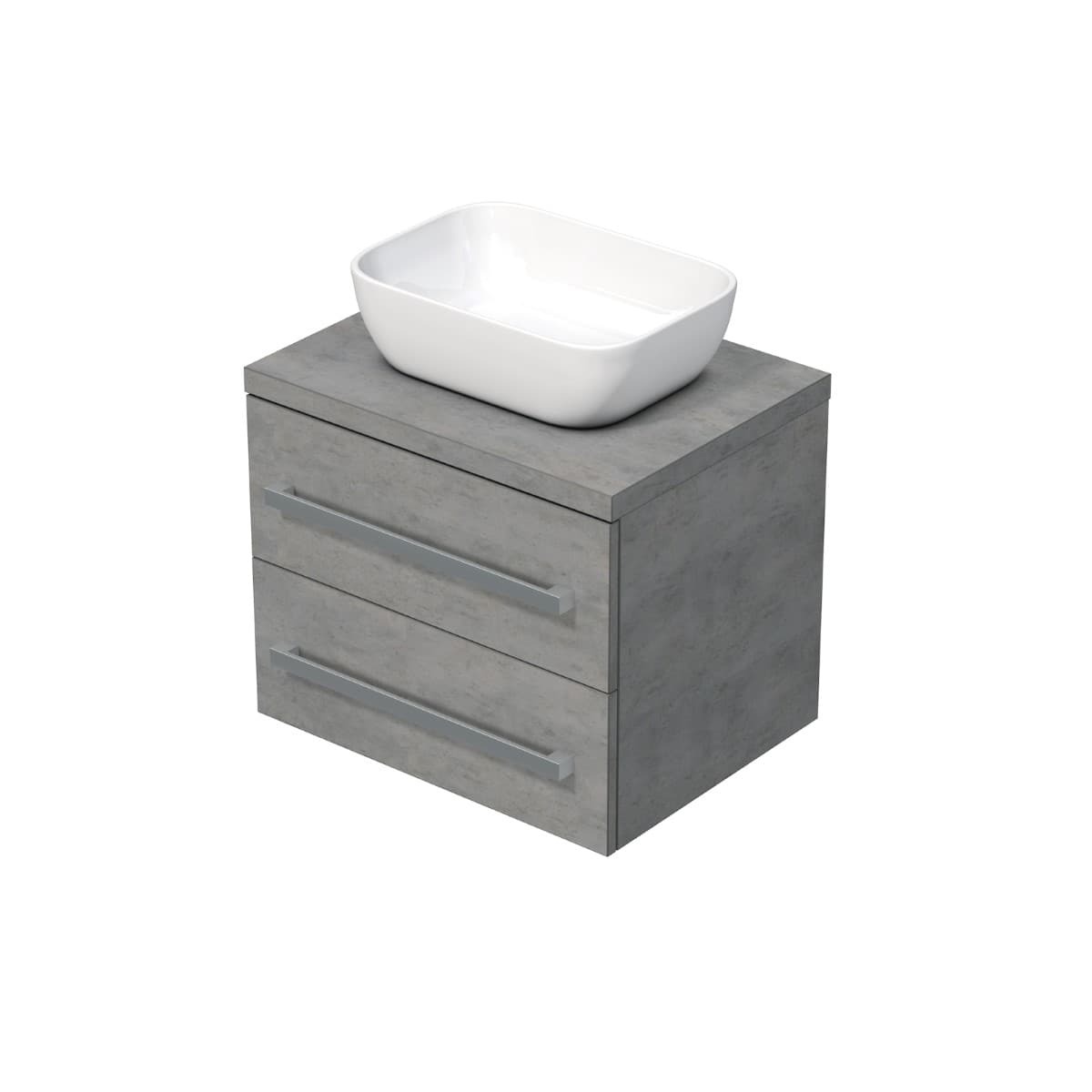 Koupelnová skříňka s krycí deskou Naturel Cube Way 60x53x46 cm beton mat CUBE461603BE45 Naturel