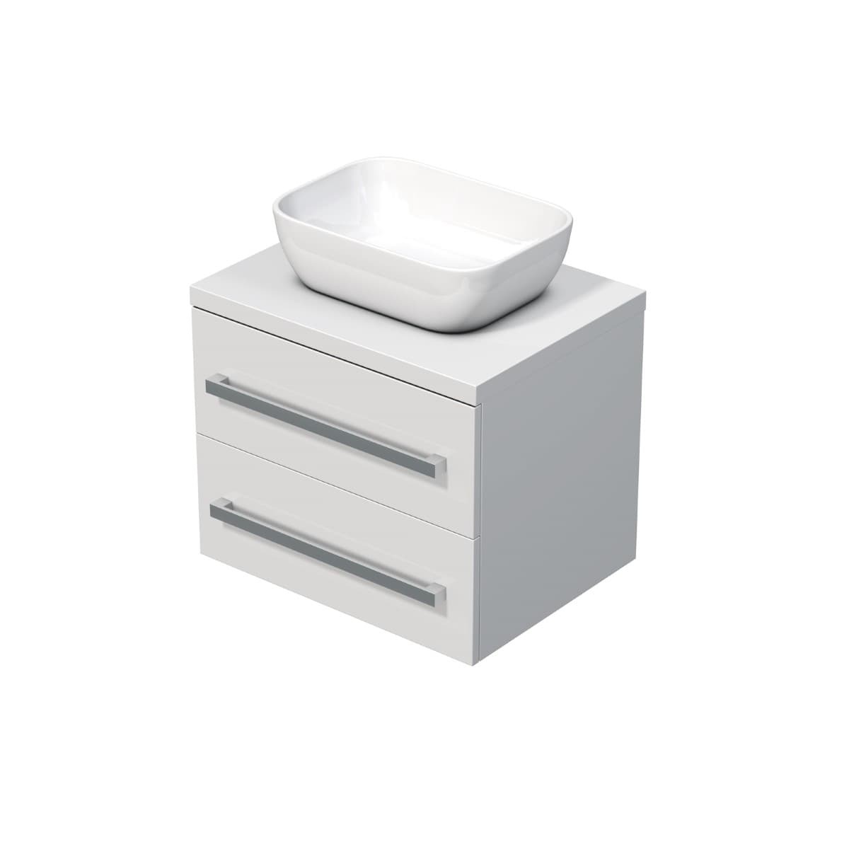 Koupelnová skříňka s krycí deskou Naturel Cube Way 60x53x46 cm bílá lesk CUBE461603BI45 Naturel