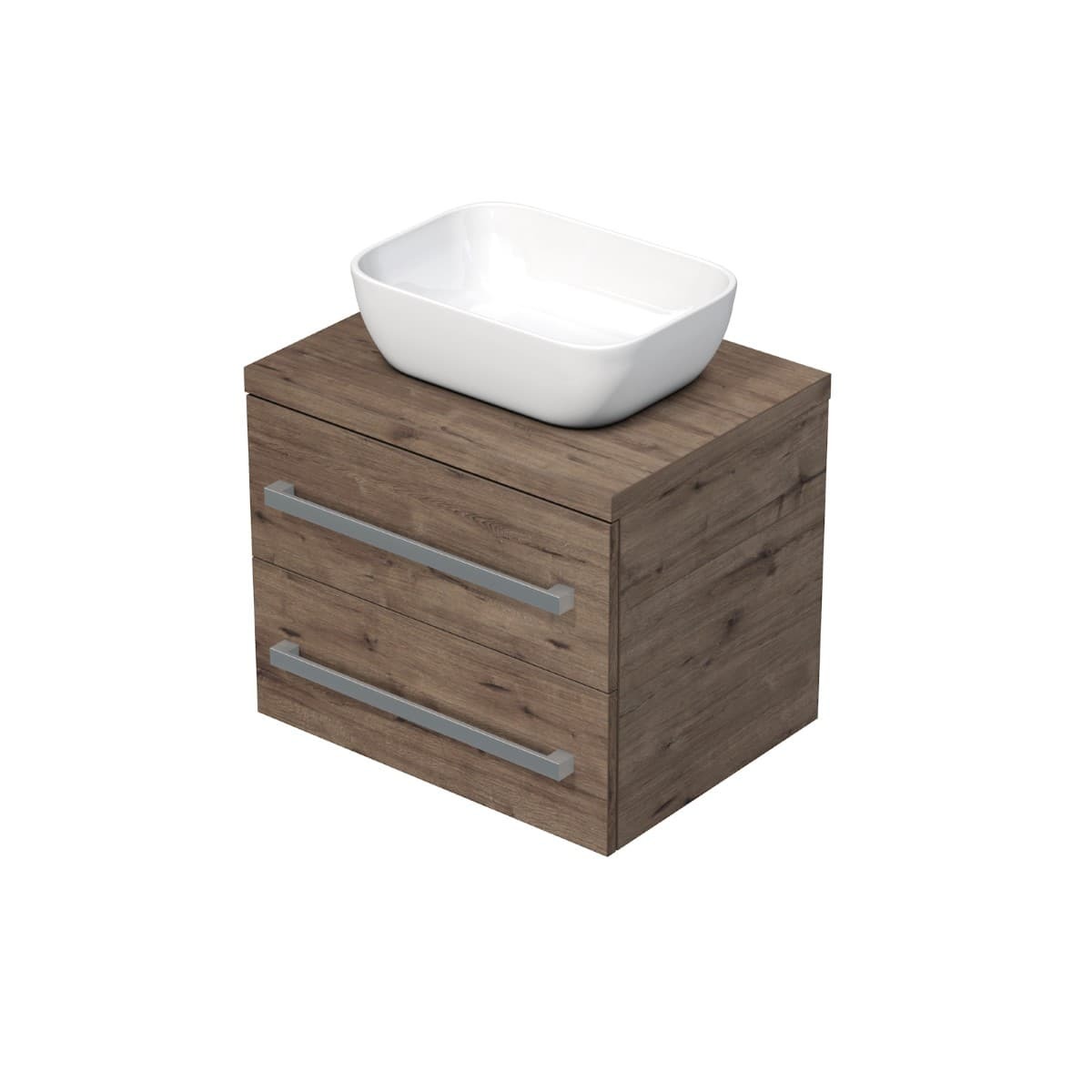 Koupelnová skříňka s krycí deskou Naturel Cube Way 60x53x46 cm dub Wellington mat CUBE461603DW45 Naturel