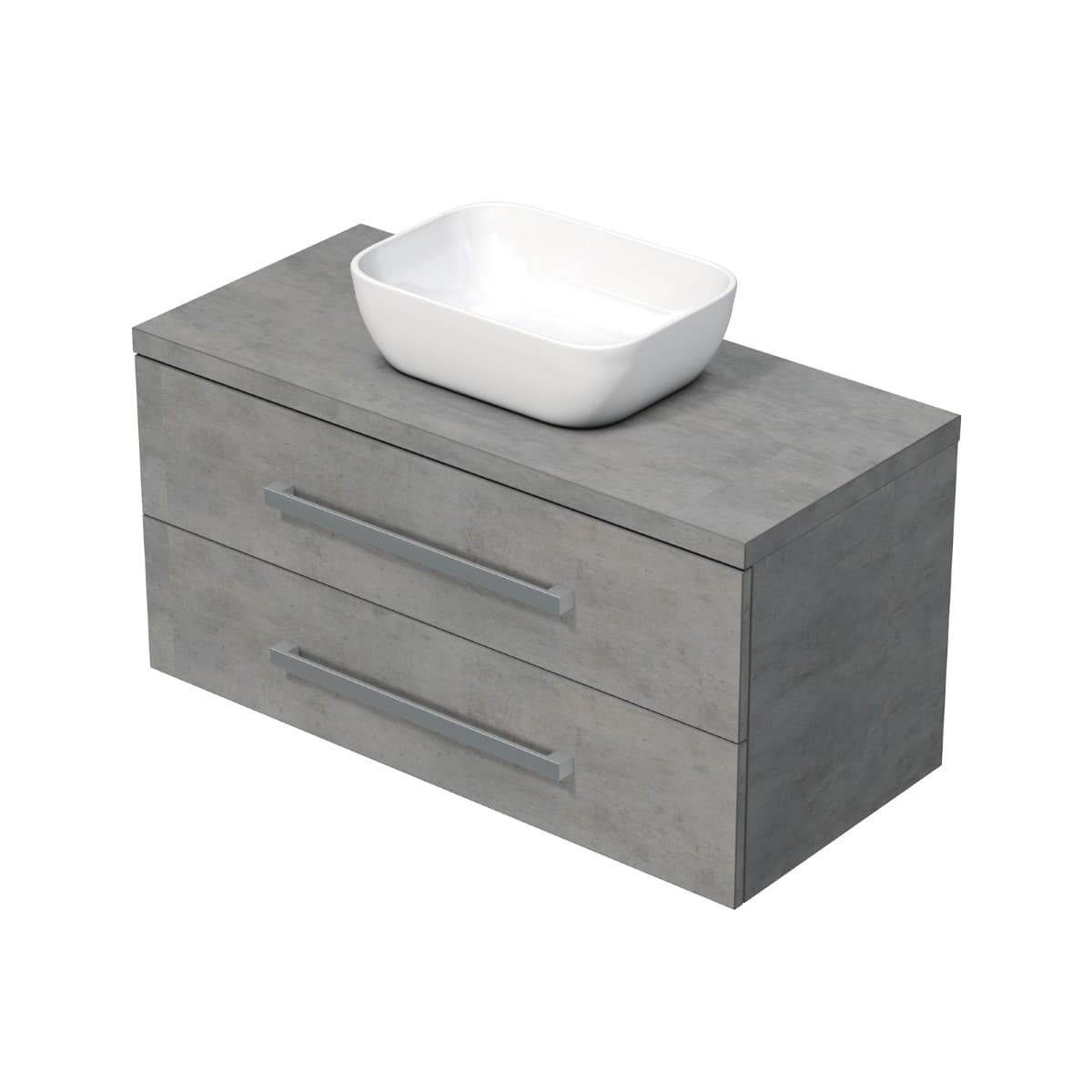 Koupelnová skříňka s umyvadlem Naturel Cube Way 100x53x46 cm beton mat CUBE461003BESAT45 Naturel