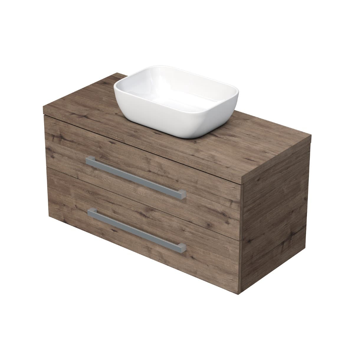 Koupelnová skříňka s umyvadlem Naturel Cube Way 100x53x46 cm dub Wellington mat CUBE461003DWSAT45 Naturel