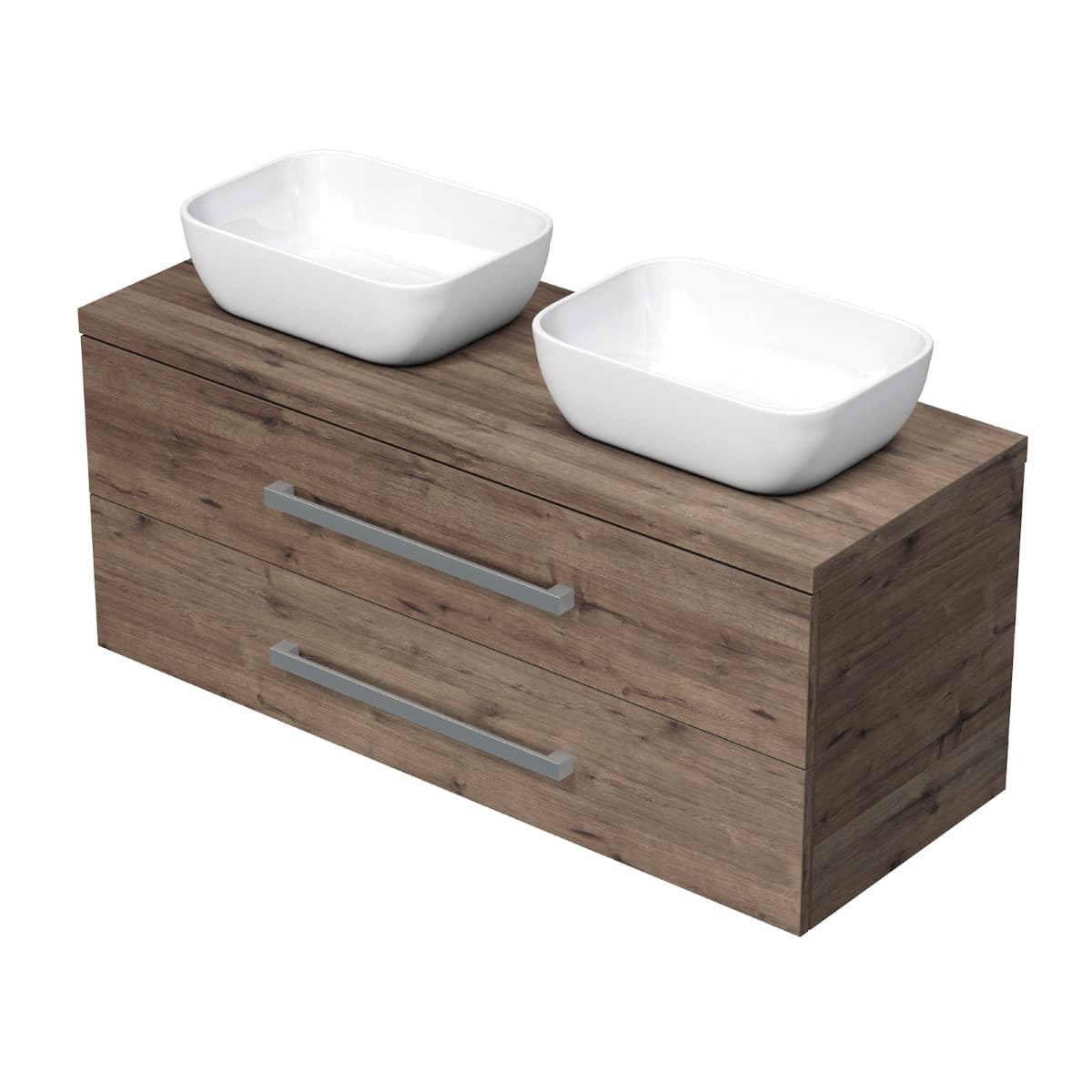 Koupelnová skříňka s umyvadlem Naturel Cube Way 120x53x46 cm dub Wellington mat CUBE461203DW45 Naturel