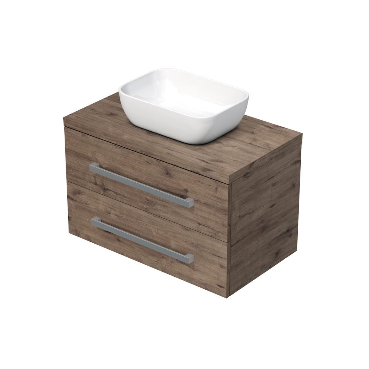 Koupelnová skříňka s umyvadlem Naturel Cube Way 80x53x46 cm dub Wellington mat CUBE46803DW45 Naturel