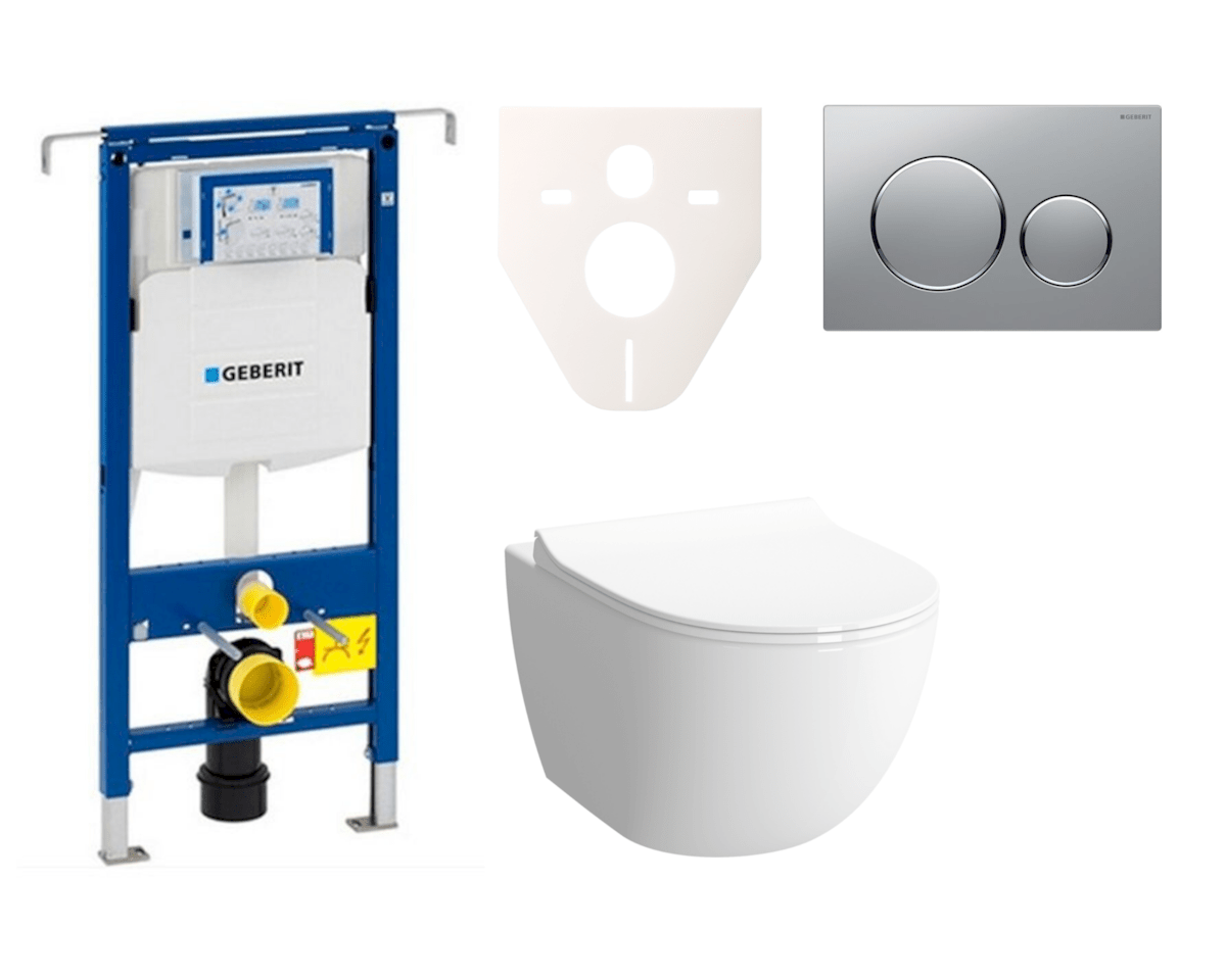 Cenově zvýhodněný závěsný WC set Geberit do lehkých stěn / předstěnová montáž+ WC Vitra Vitra Shift SIKOGES4N42 Vitra