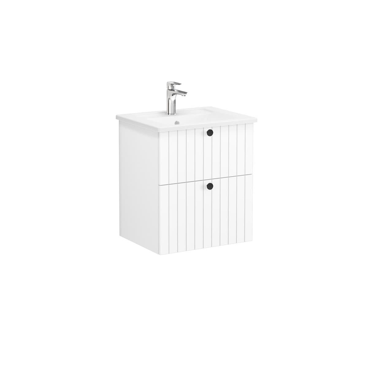 Koupelnová skříňka s umyvadlem Vitra Root 60x67x46 cm bílá mat ROOTG60WINTS Vitra