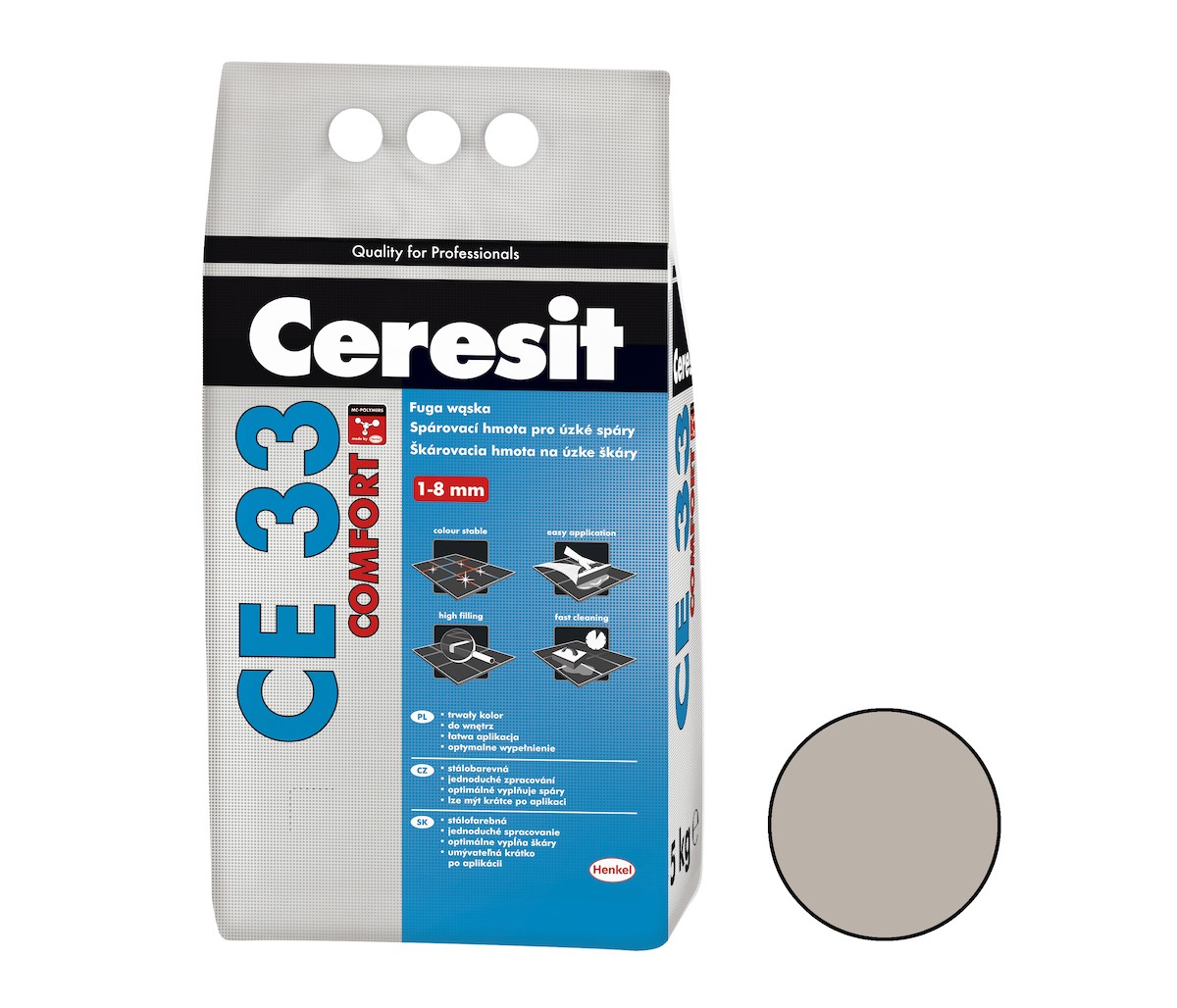Spárovací hmota Ceresit CE 33 šedá 5 kg CG2A CE33507 Ceresit