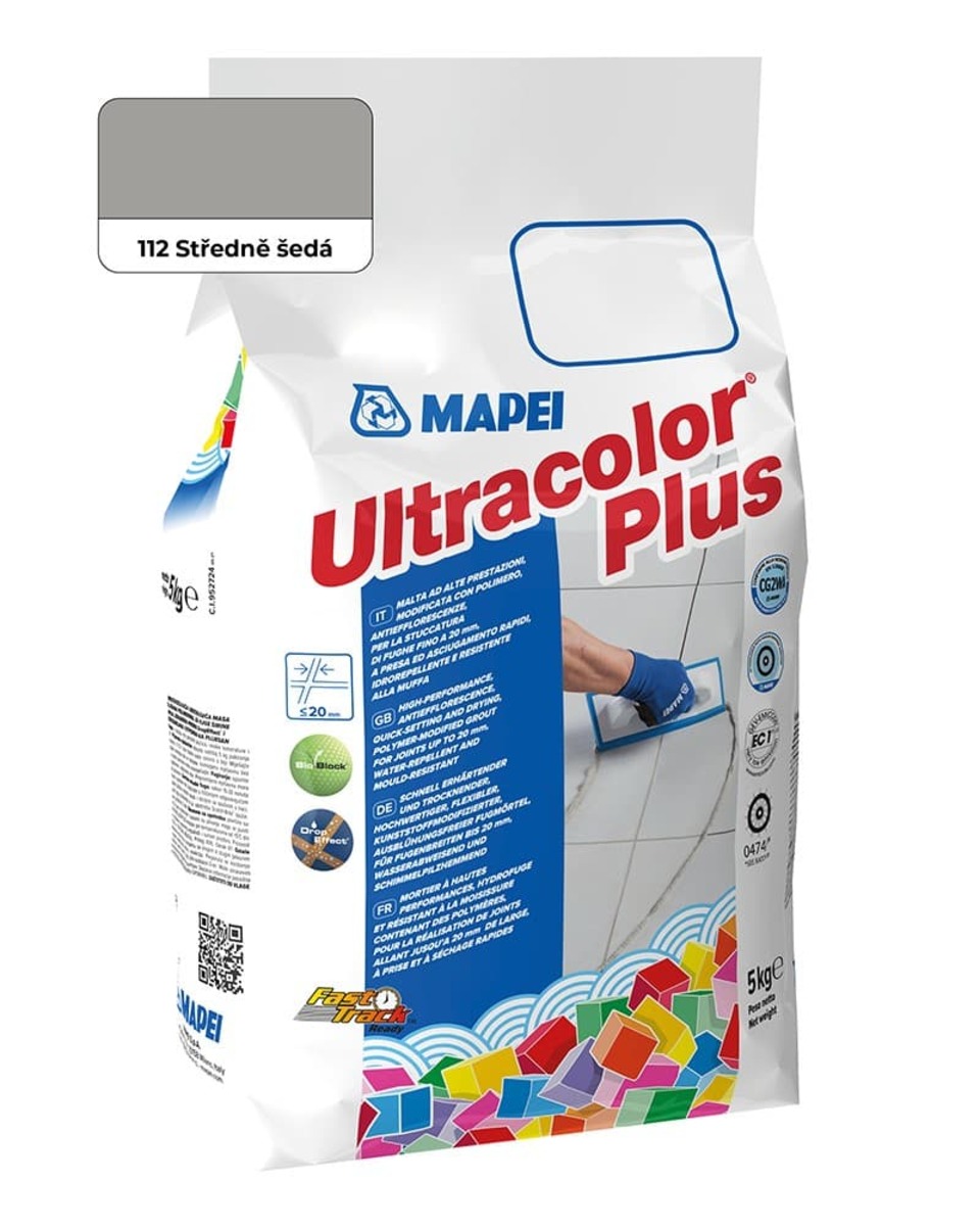 Spárovací hmota Mapei Ultracolor Plus středně šedá 5 kg CG2WA MAPU112 Mapei