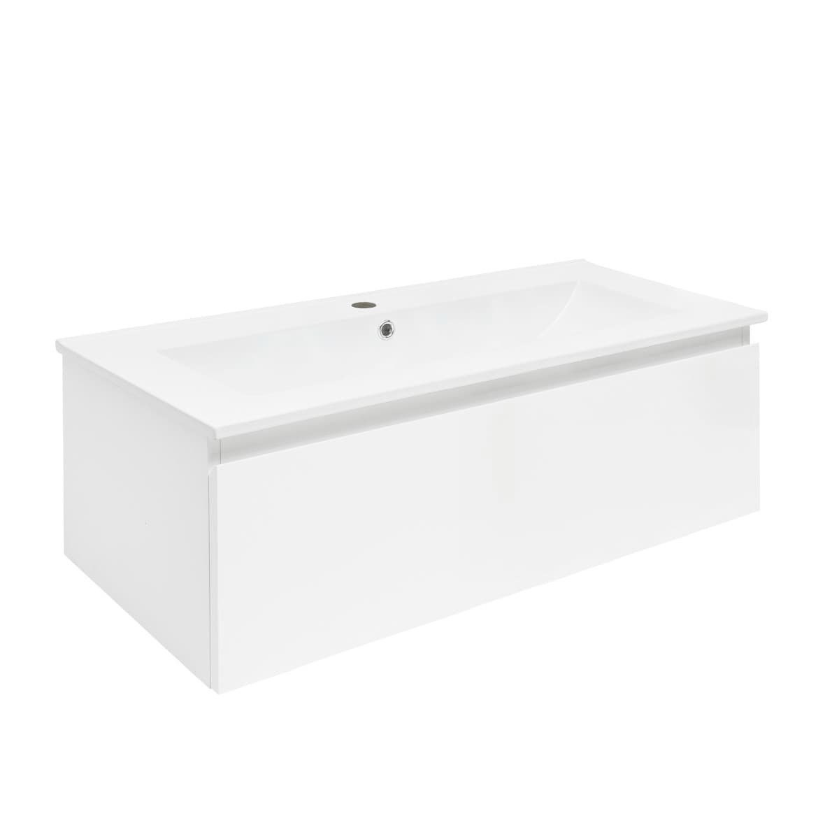 Koupelnová skříňka s umyvadlem SAT B-Way 99x30x45 cm bílá lesk BWAY100WU4 SAT