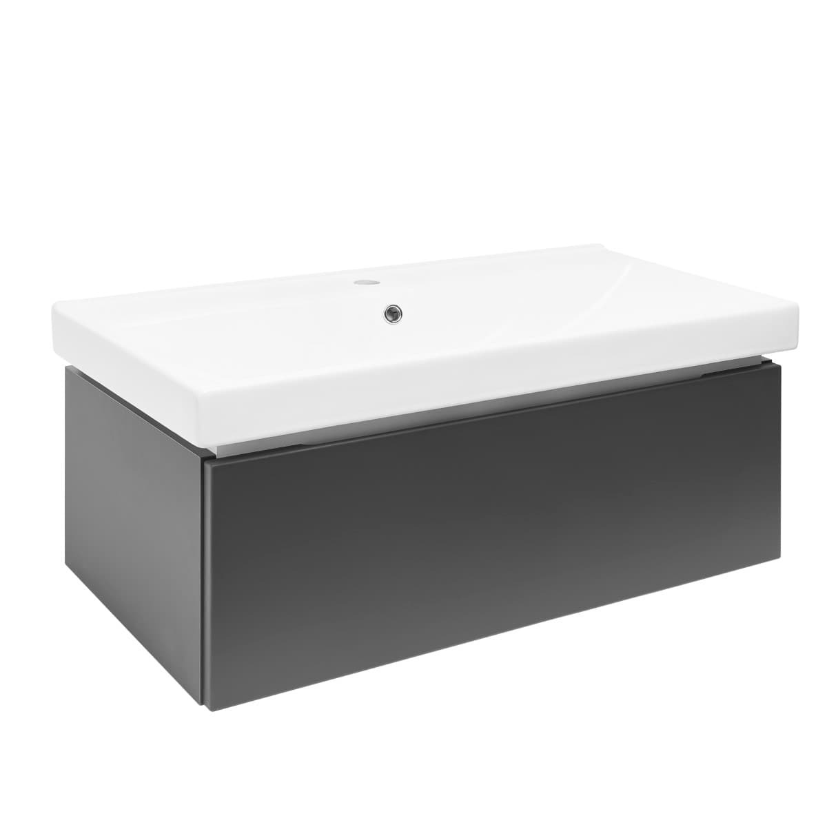 Koupelnová skříňka s umyvadlem SAT Feel 100x30x46 cm antracit mat SATFEEL100ANTU1 SAT