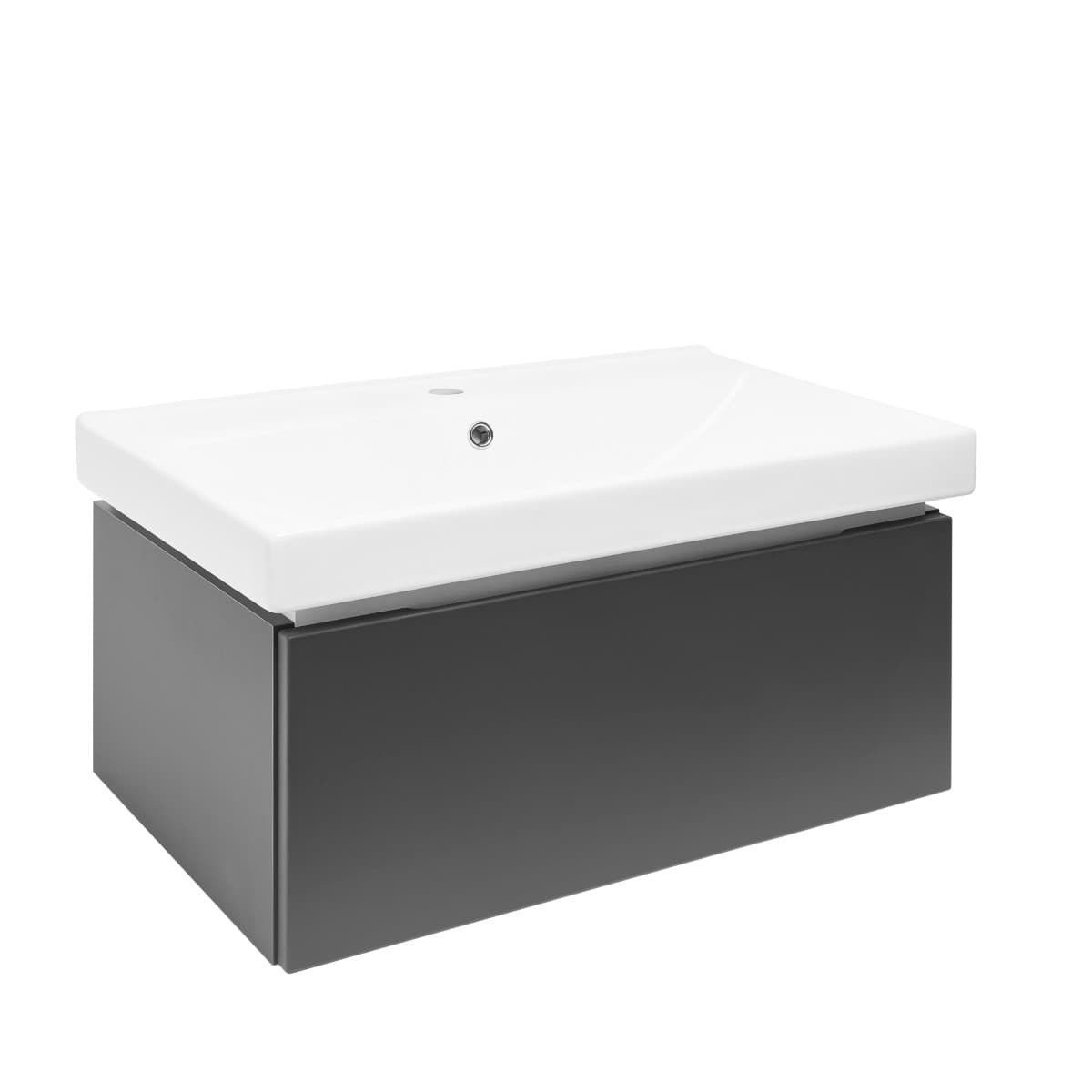 Koupelnová skříňka s umyvadlem SAT Feel 80x30x46 cm antracit mat SATFEEL80ANTU1 SAT