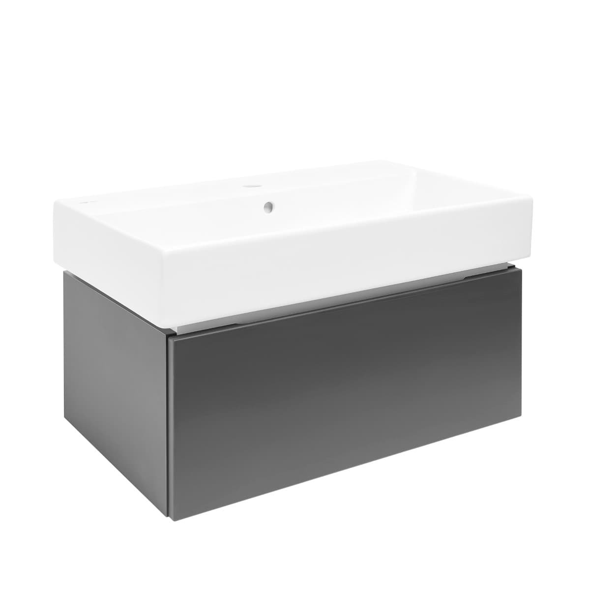 Koupelnová skříňka s umyvadlem SAT Feel 80x30x46 cm antracit mat SATFEEL80ANTU2 SAT