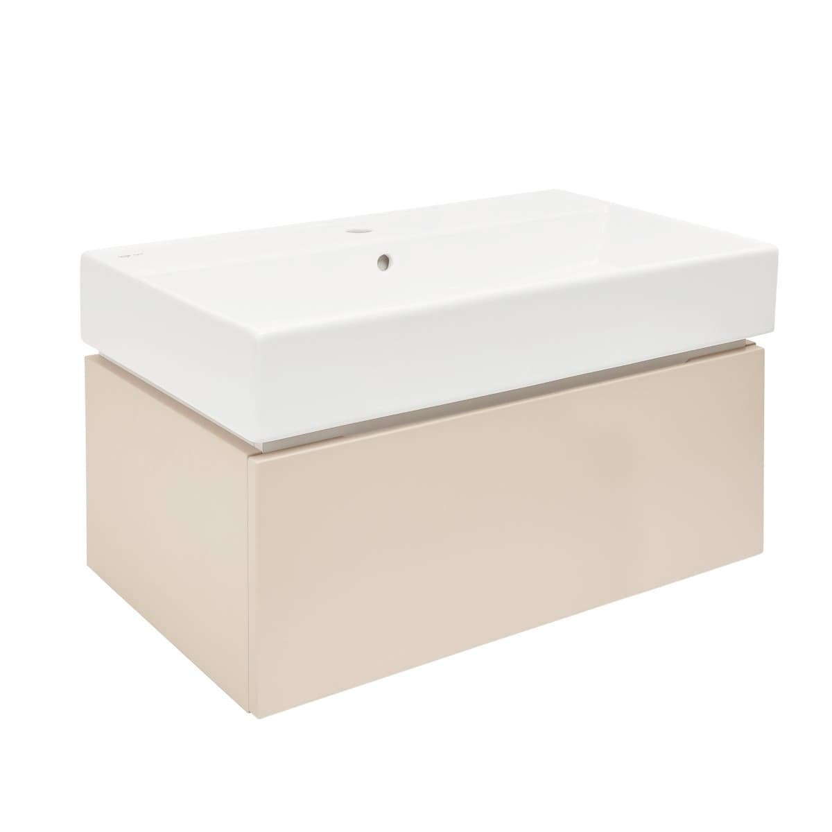 Koupelnová skříňka s umyvadlem SAT Feel 80x30x46 cm pískově béžová mat SATFEEL80BEU2 SAT