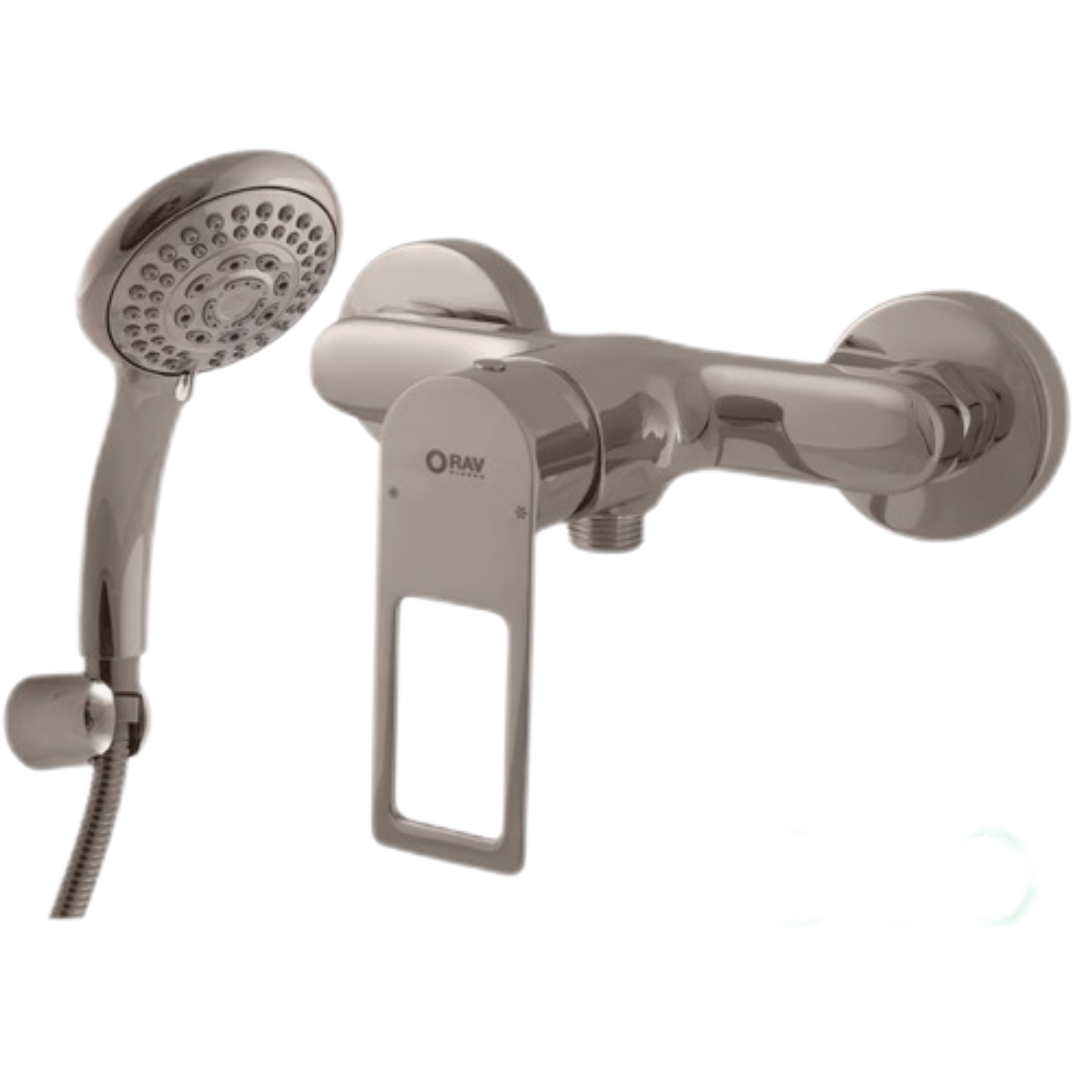 Sprchová baterie RAV SLEZÁK Nil se sprchovým setem 150 mm metal grey NL281.5/1MGL RAV SLEZÁK