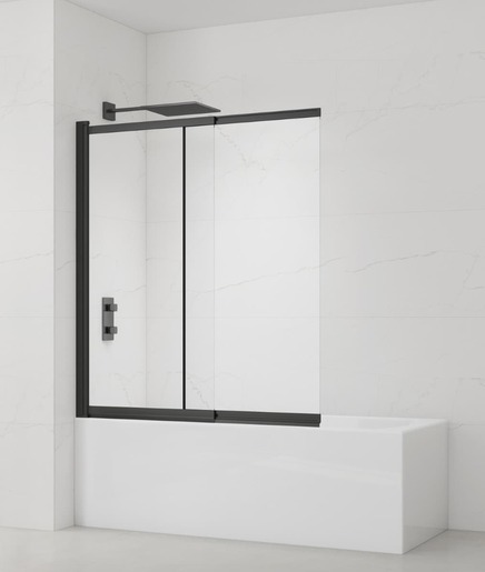Vanová zástěna SAT Vision 140x120 cm černá SATVZVI120CT SAT