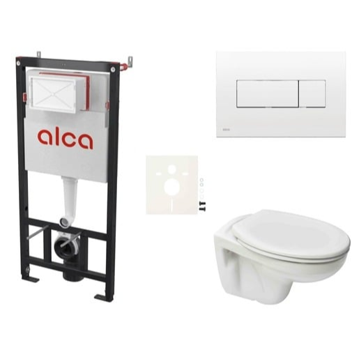 Cenově zvýhodněný závěsný WC set Alca do lehkých stěn / předstěnová montáž+ WC S-Line S-line Pro SIKOASP4 S-Line