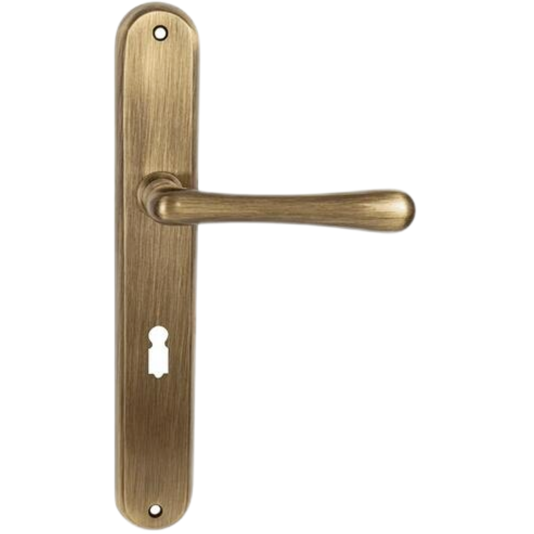 Klika Naturel Elegant bronz česaný lesklý WK klíč rozteč 72 mm ELEGANTOGR72 Naturel