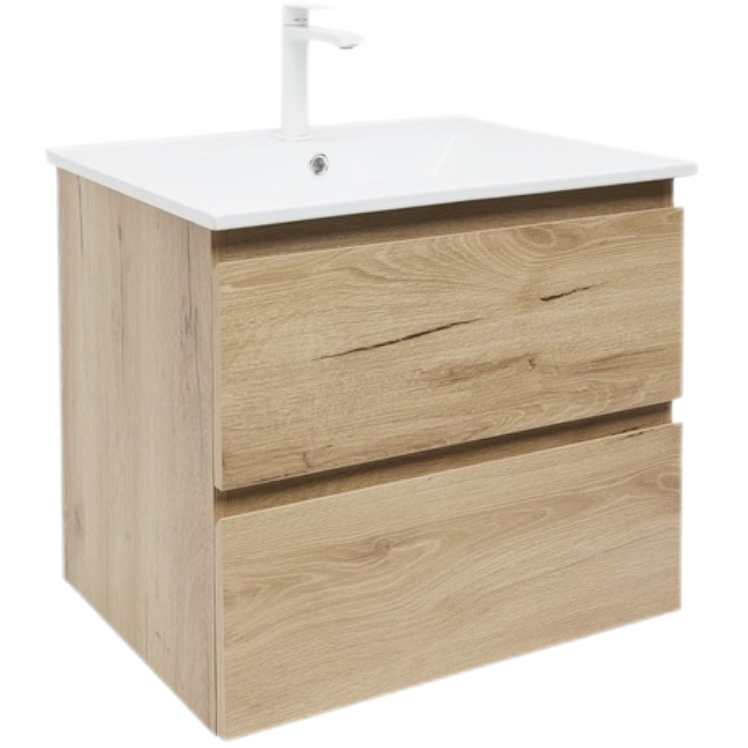 Koupelnová skříňka 2 zásuvková s umyvadlem SAT B-Way 59x50x45 cm dub mat BWAY260OAKU4B2 SAT