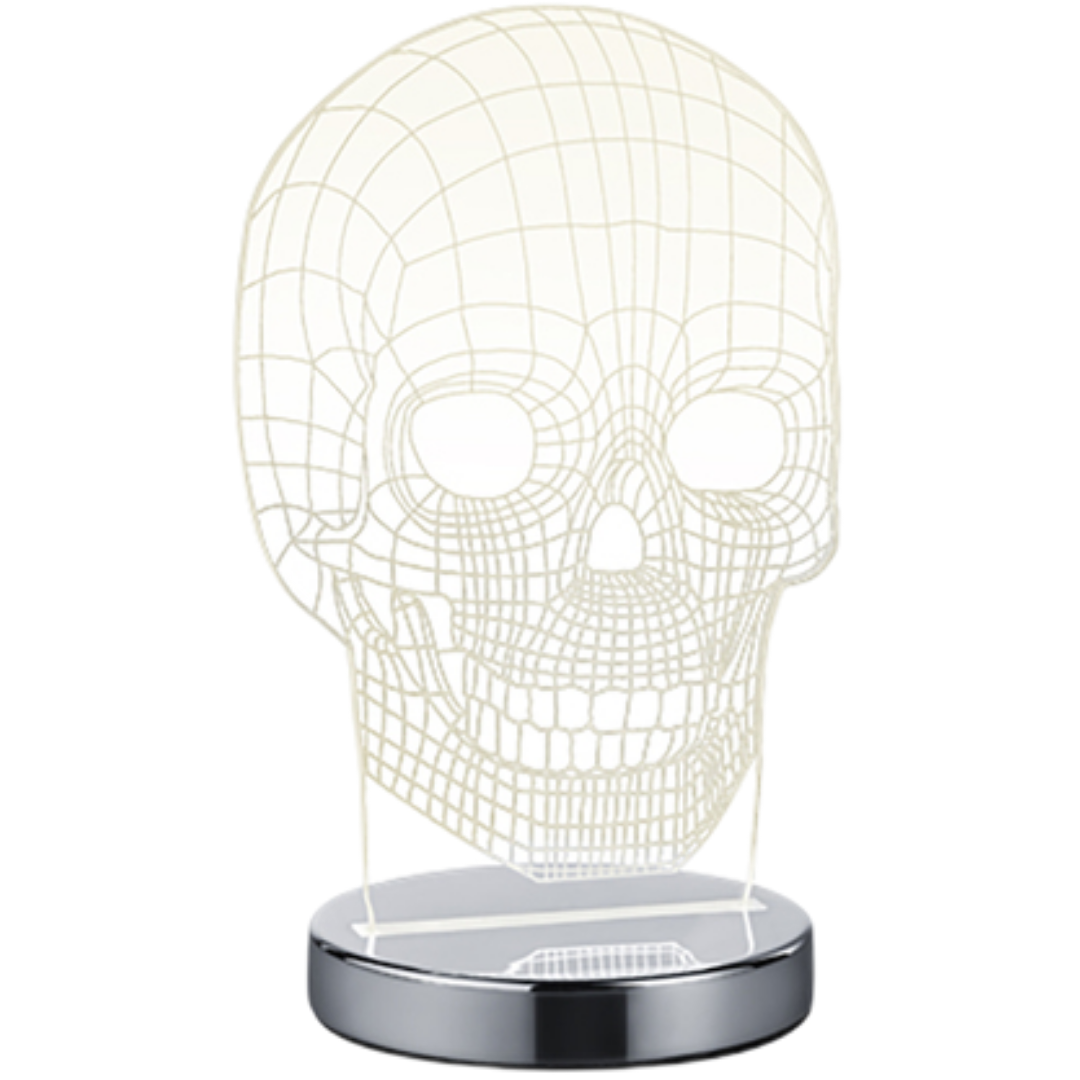 Reality Skull led stolní lampa chrom r52461106 RER52461106 Reality