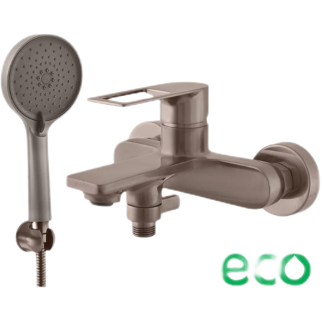 Vanová baterie RAV SLEZÁK Nil se sprchovým setem 150 mm kartáčovaná metal grey NL254.5/1MGK RAV SLEZÁK