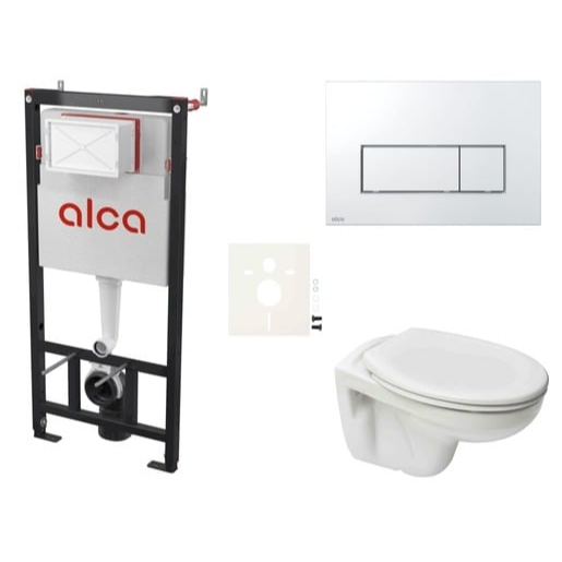 Cenově zvýhodněný závěsný WC set Alca do lehkých stěn / předstěnová montáž+ WC S-Line S-line Pro SIKOASP8 S-Line