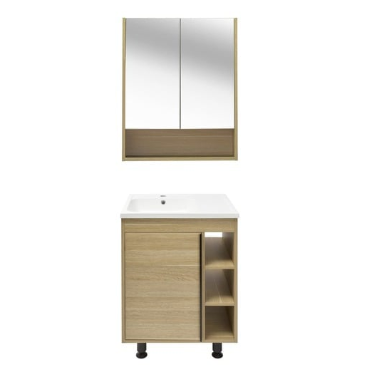 Koupelnová sestava s umyvadlem a zrcadlovou skříňkou Naturel Lucca 59x70x45 cm dub mat LUCCASET60D Naturel