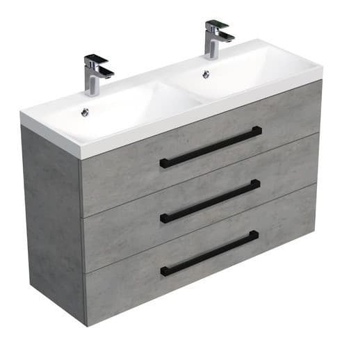 Koupelnová skříňka s černou úchytkou a umyvadlem SAT Cube Way 120x76