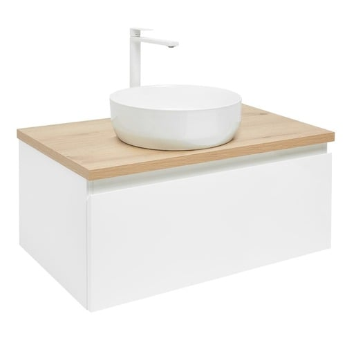Koupelnová skříňka s krycí deskou SAT B-WAY 79x30x45 cm bílá lesk BWAY80WDOAKU2B SAT