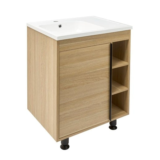 Koupelnová skříňka s umyvadlem Naturel Lucca 59x70x45 cm dub mat LUCCA60D Naturel